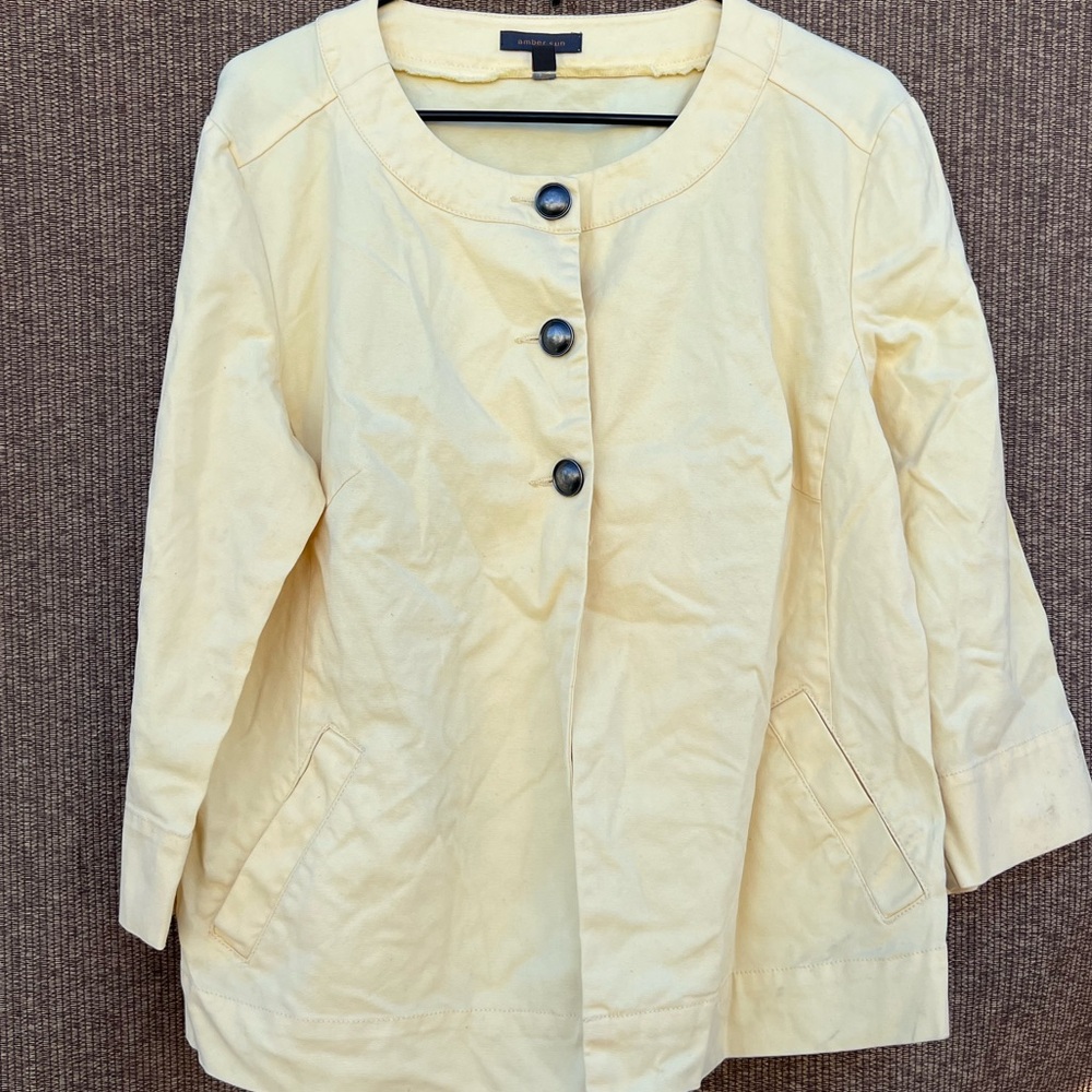 Vintage amber sun yellow blazer jacket blazer Large Buttons Sz L